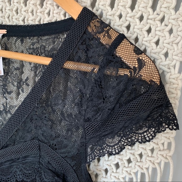Free People Black Lace Envy Bodycon Mini Dress - Picture 13 of 16